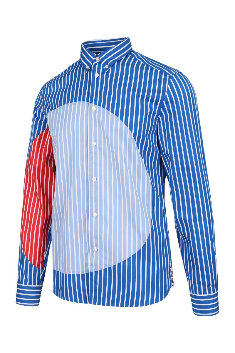 Striped Dot Shirt Men Fashion Kenzo Paris Cotton Long Sleeve Top Semi Formal Designed