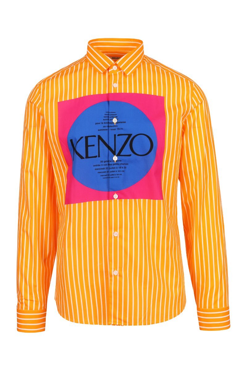 Wedding Invitation Shirt Stripped Designed Cotton Button Trendy Kenzo Paris Men