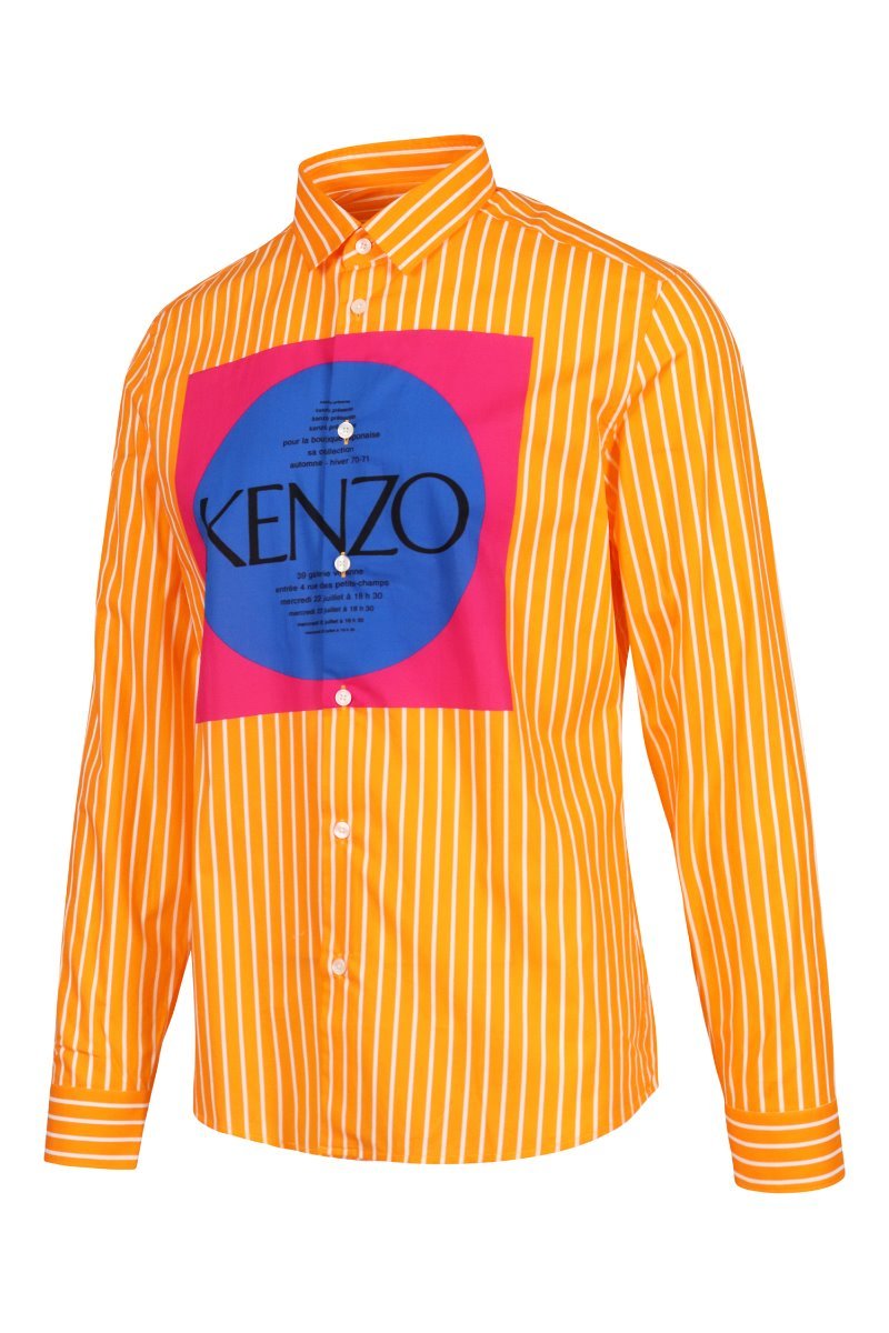 Wedding Invitation Shirt Stripped Designed Cotton Button Trendy Kenzo Paris Men