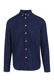 Roses Casual Shirt Men Fashion Kenzo Paris Cotton Long-Sleeve Top 