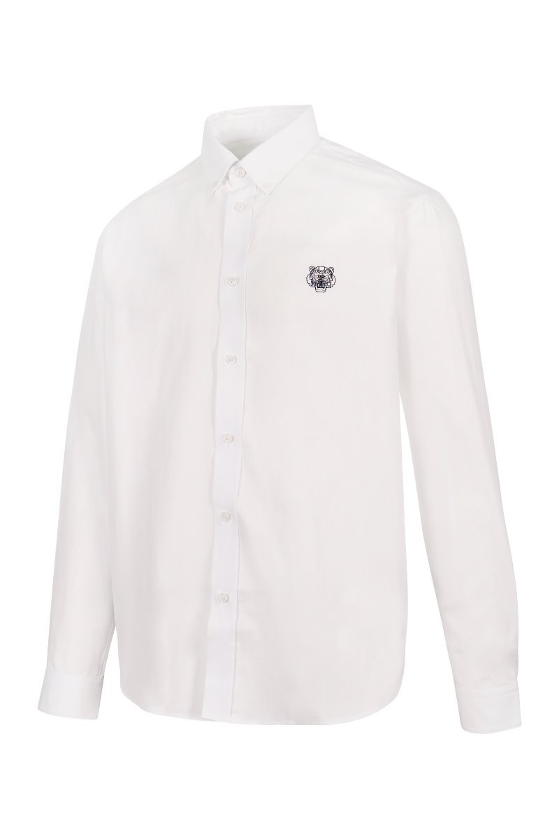 Tiger Shirt Men Fashion Kenzo Paris Cotton Long Sleeve Semi Formal Casual