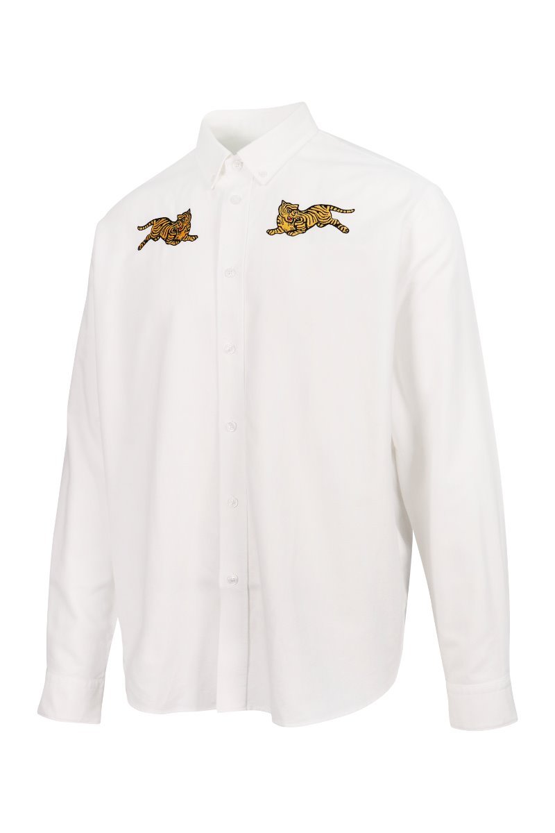 Jumping Tiger Shirt Kenzo Embroidered Long Sleeve Casual