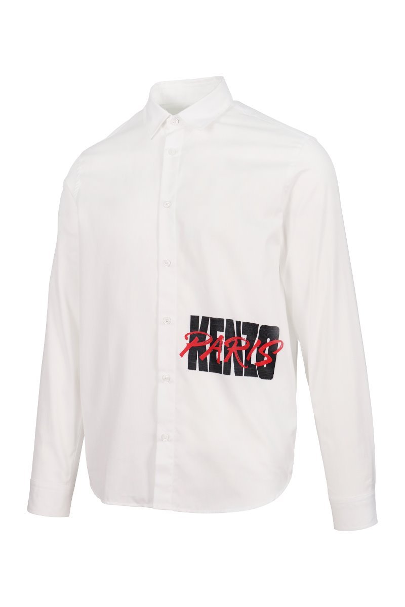 Kenzo Paris Casual Shirt Men Fashion Long-Sleeve Cotton Classic Trendy