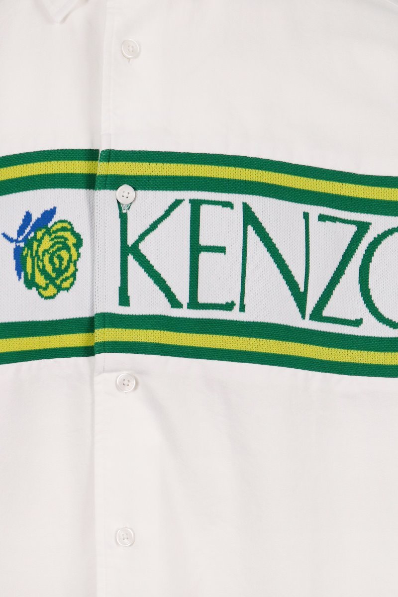 Kenzo Logo & Rose Casual Shirt Cotton Big Wording Formal Wear