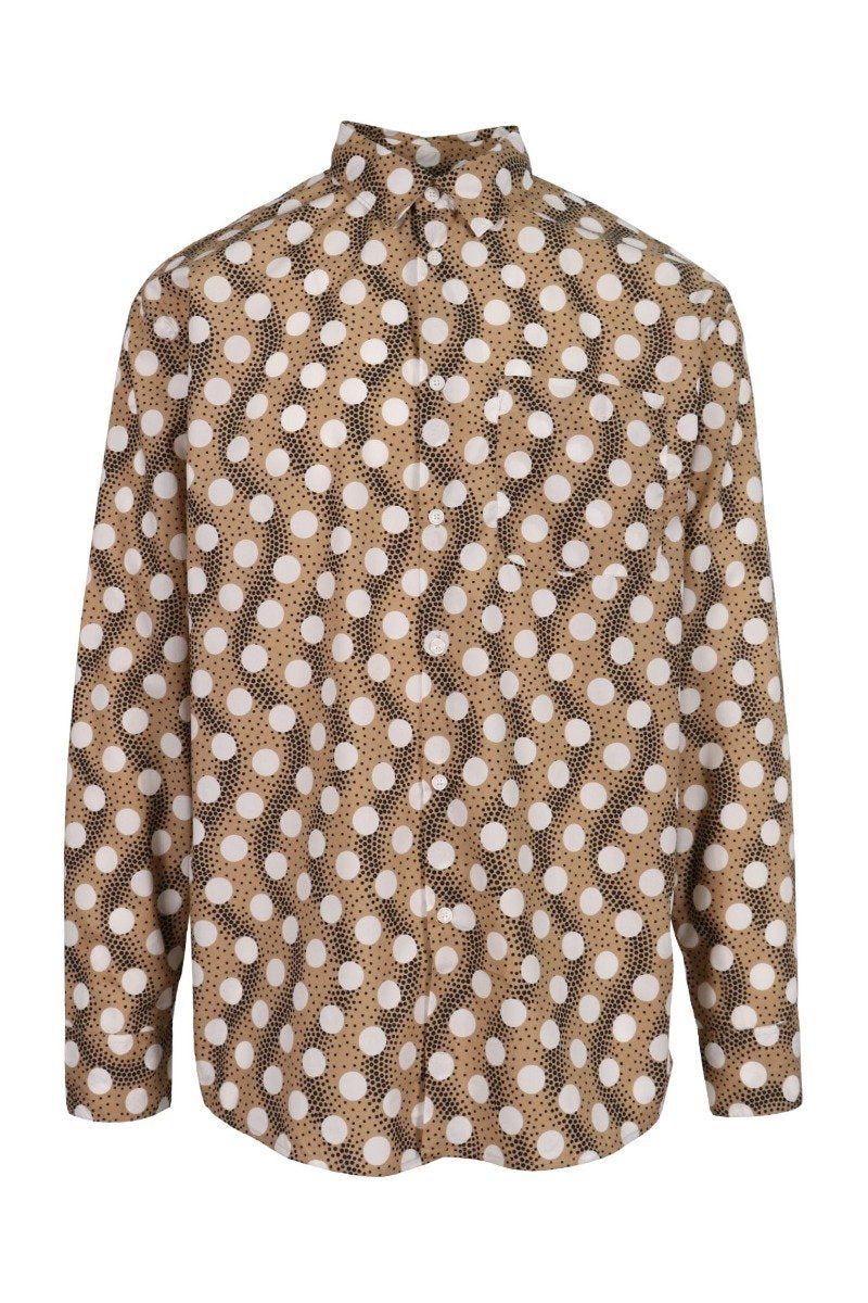 Wave Polka Shirt Cotton Semi-formal Stylish Men Trendy Long Sleeve Button Kenzo Paris