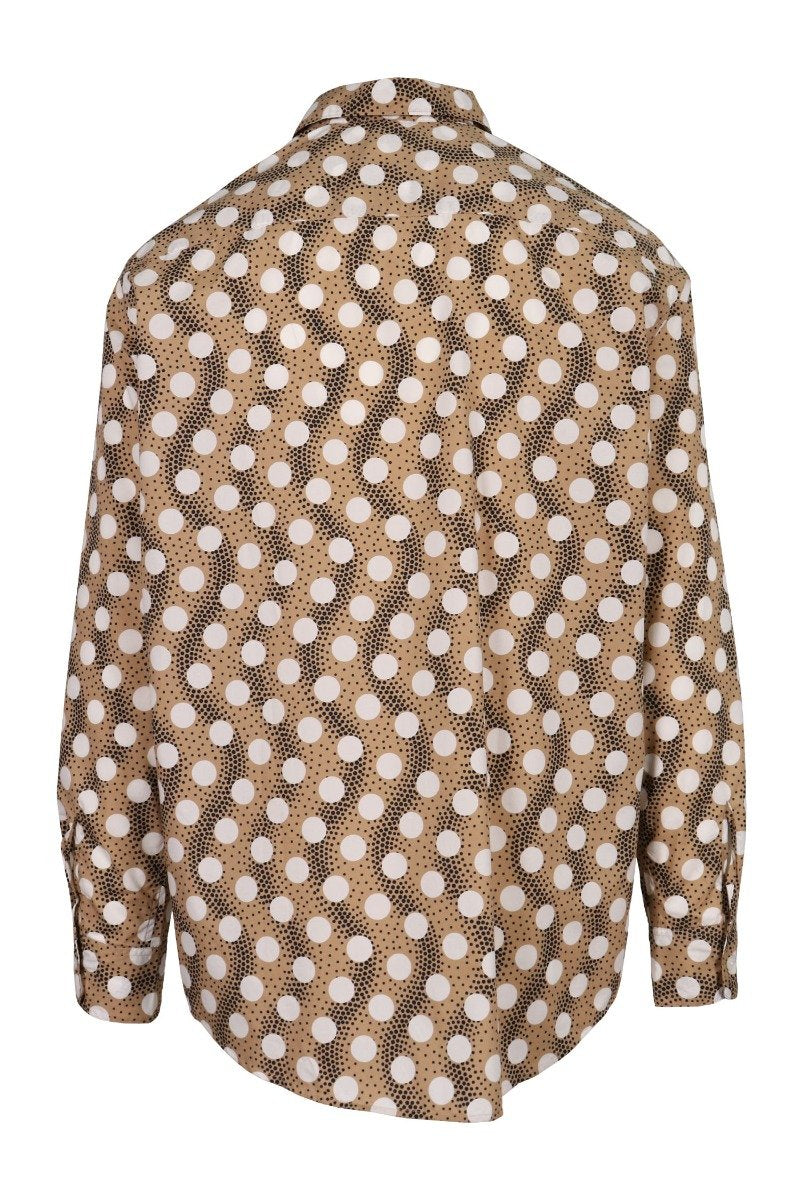 Wave Polka Shirt Cotton Semi-formal Stylish Men Trendy Long Sleeve Button Kenzo Paris
