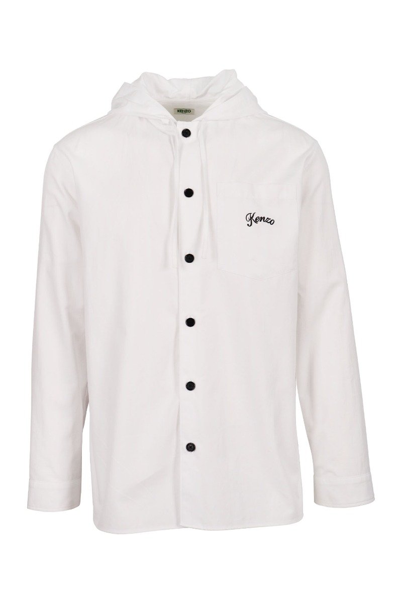 Bamboo Tiger Hooded Shirt Cotton Logo Kenzo Paris Stylish Fashion Hoodie White Basic Casual 