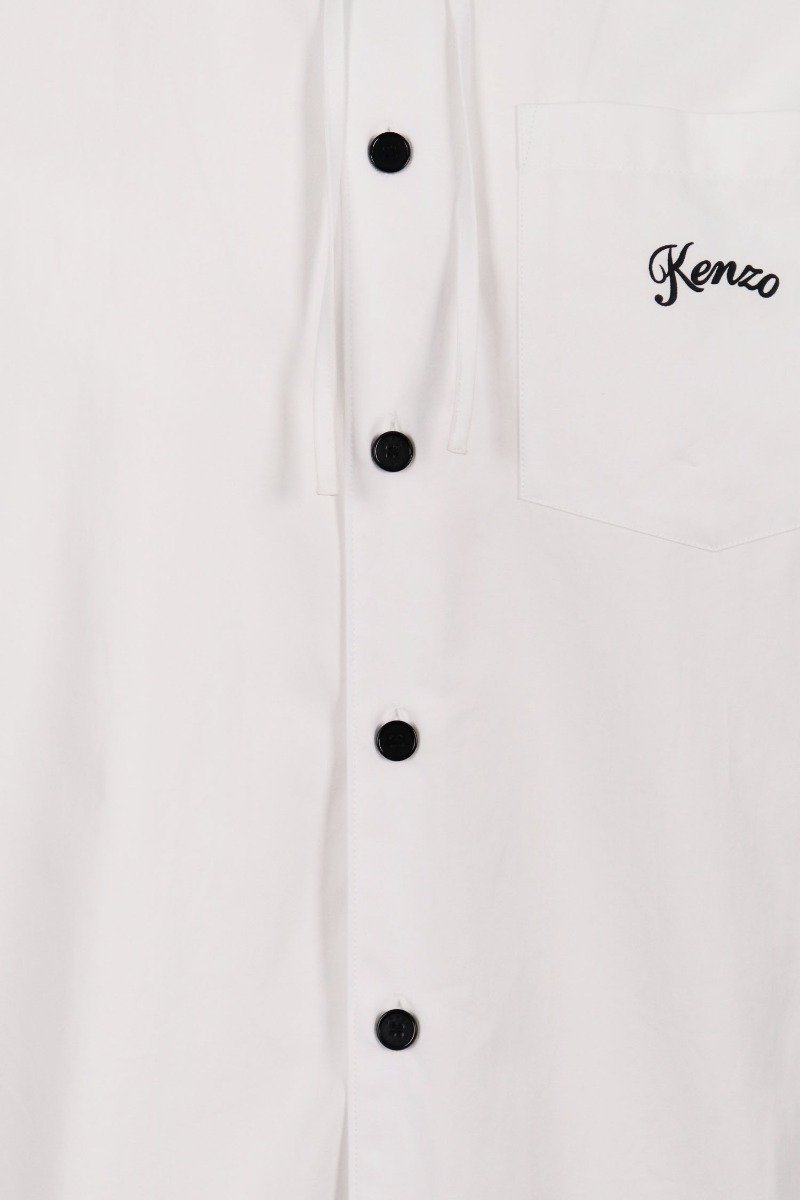 Bamboo Tiger Hooded Shirt Cotton Logo Kenzo Paris Stylish Fashion Hoodie White Basic Casual 