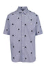 Roses Shirt Men Fashion Kenzo Paris Short-Sleeve Cotton Casual Top Design