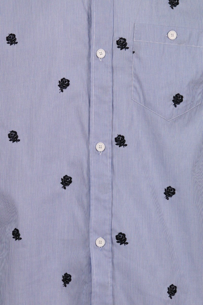 Roses Shirt Men Fashion Kenzo Paris Short-Sleeve Cotton Casual Top Design