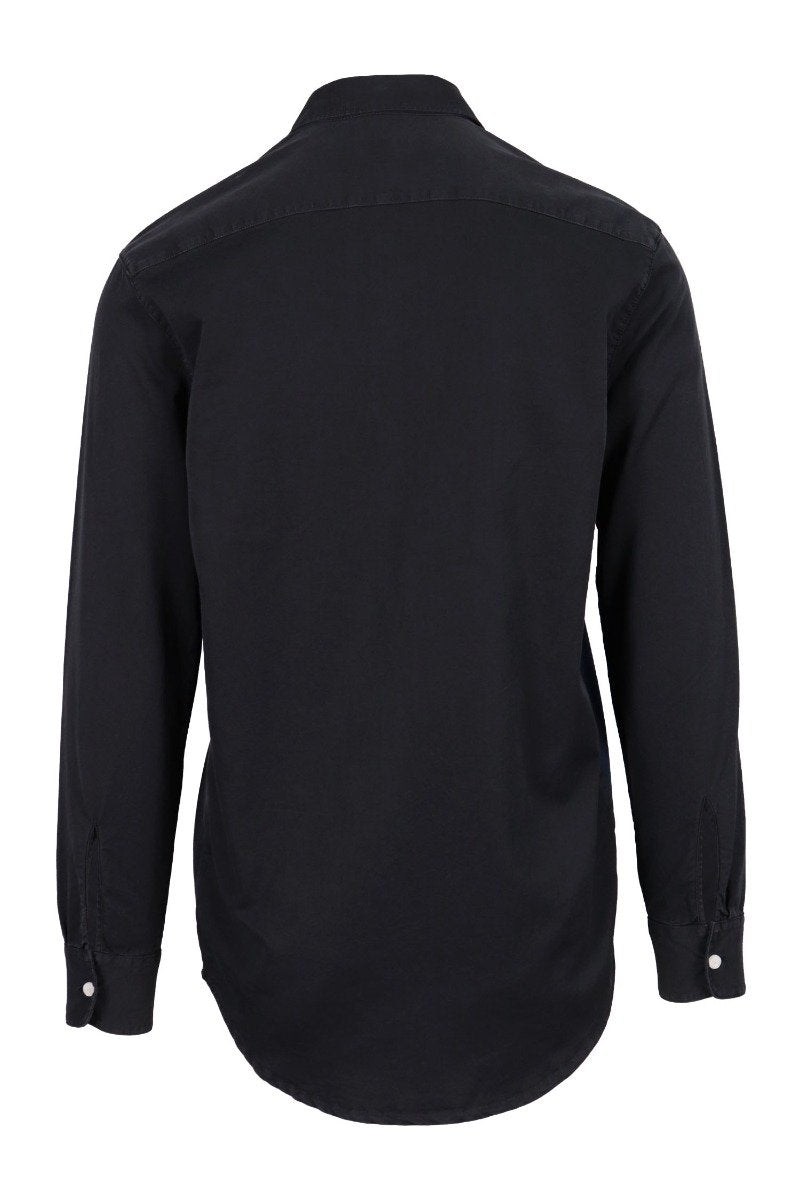 Square Logo Shirt Men Fashion Kenzo Paris Long Sleeve Casual Cotton Top