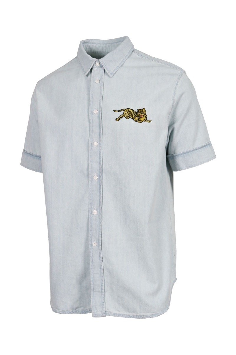 Jumping Tiger Shirt Kenzo Embroidered  Short Sleeve Casual