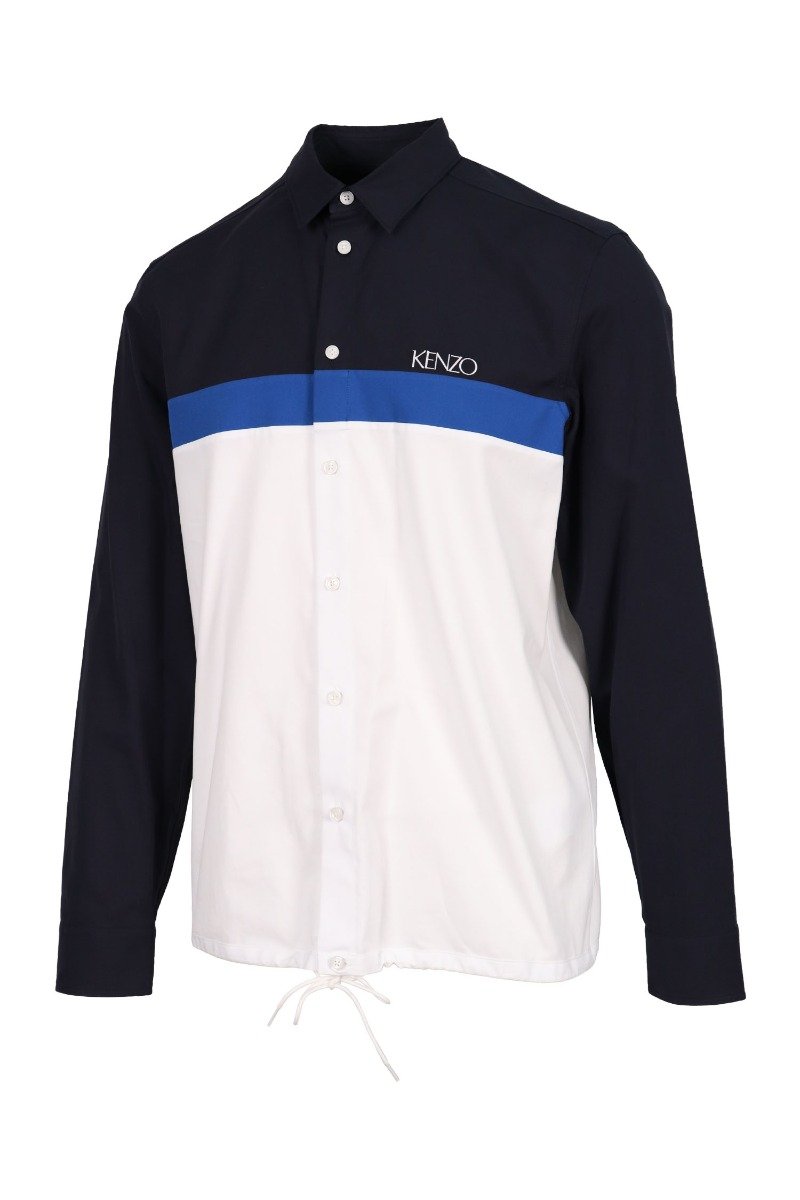 Kenzo Logo Colourblock Shirt Long Sleeve Casual
