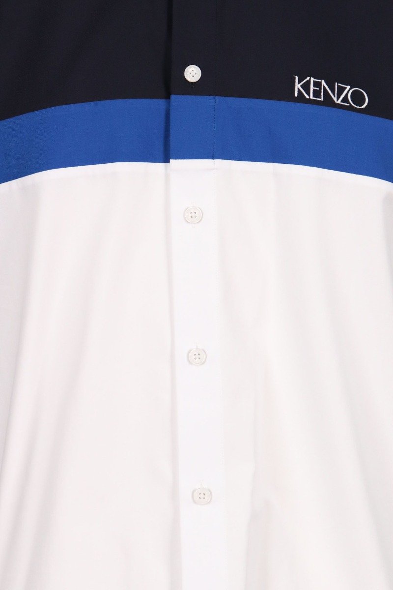 Kenzo Logo Colourblock Shirt Long Sleeve Casual