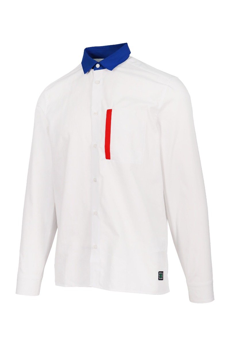 Contrasting Collar Shirt Paris Kenzo Designer Basic Casual Fashion Menswear