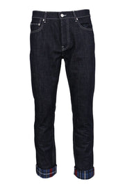 Check Print Jeans Cotton Long Pants Casual Fashion