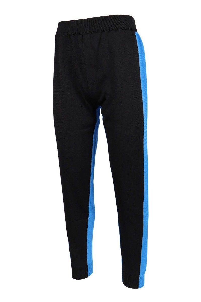 Two Tone Jogging Pant Kenzo Elastic Casual Sport Cotton Blend