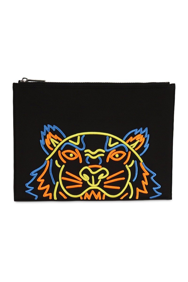 A4 Neon Tiger Clutch Embroidery Neon Rubber Tiger Creative Designer Kenzo Paris Clutch Unisex Men Women