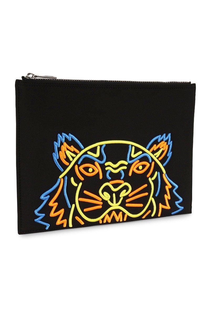 A4 Neon Tiger Clutch Embroidery Neon Rubber Tiger Creative Designer Kenzo Paris Clutch Unisex Men Women Logo