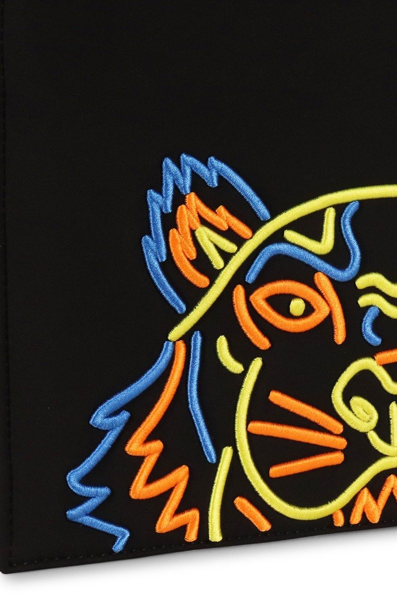 A4 Neon Tiger Clutch Embroidery Neon Rubber Tiger Creative Designer Kenzo Paris Clutch Unisex Men Women
