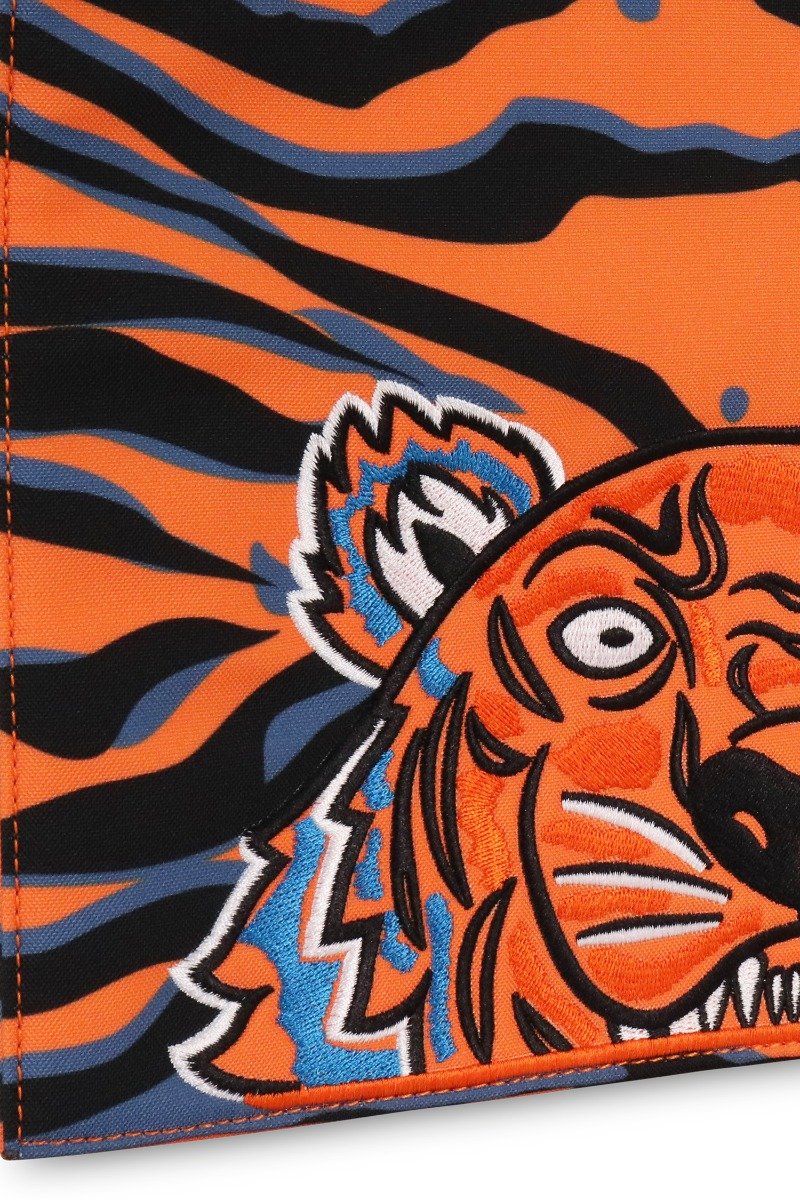 A4 Tiger Stripes Clutch Kenzo Paris Fashion Designer Logo Chic Stylish Unique Leather