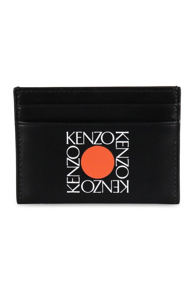 Kenzo Square Logo Card Holder Men Fashion Calf-Leather Accessories Pocket