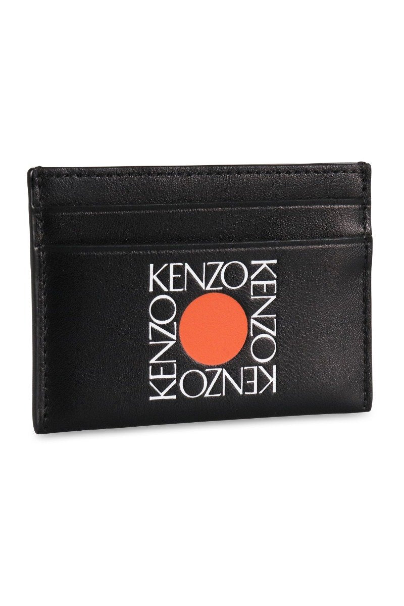 Kenzo Square Logo Card Holder Men Fashion Calf-Leather Accessories Pocket