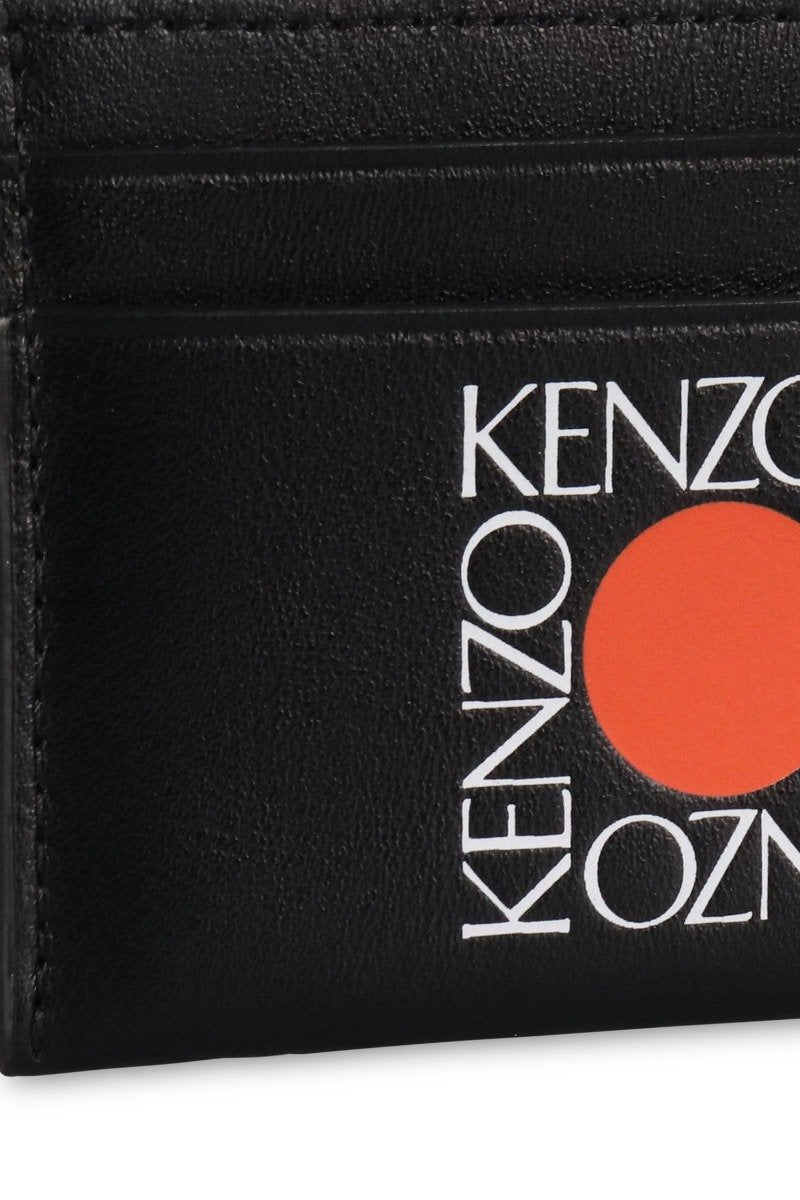 Kenzo Square Logo Card Holder Men Fashion Calf-Leather Accessories Pocket