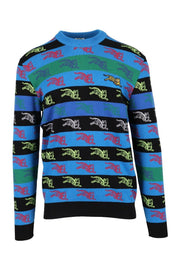Allover Jumping Tiger Sweater Embroidery Winter Long Sleeves Prints Fashion Men Women 