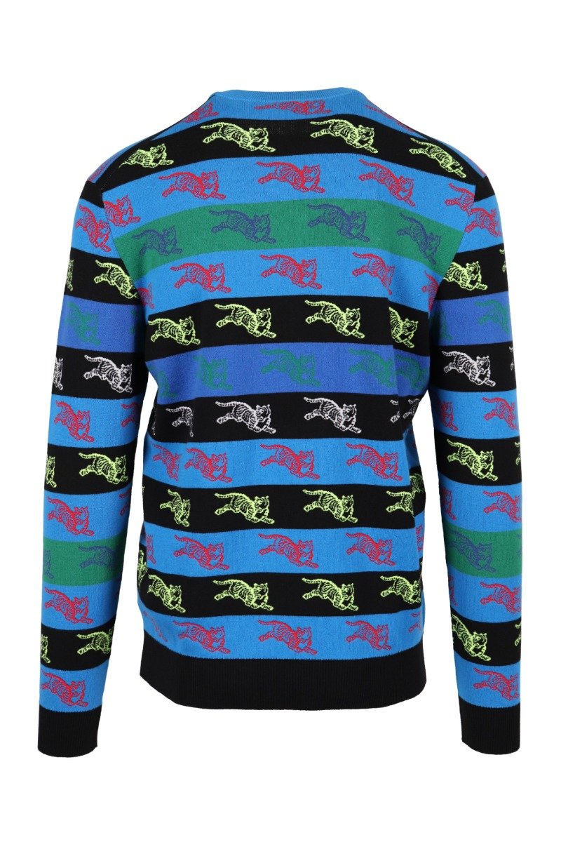 Allover Jumping Tiger Sweater Embroidery Winter Long Sleeves Prints Fashion Men Women 