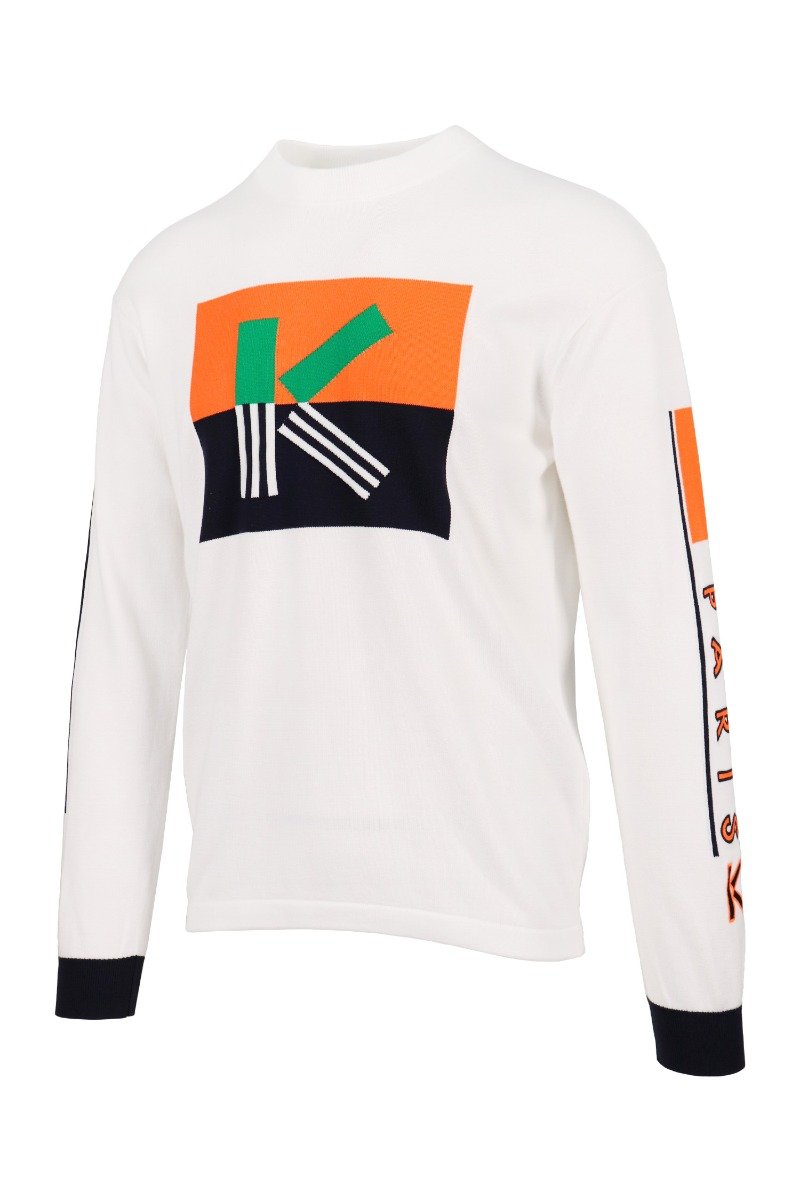 K Coloublock Sweater Kenzo Long Sleeve Comfy Casual Sweater