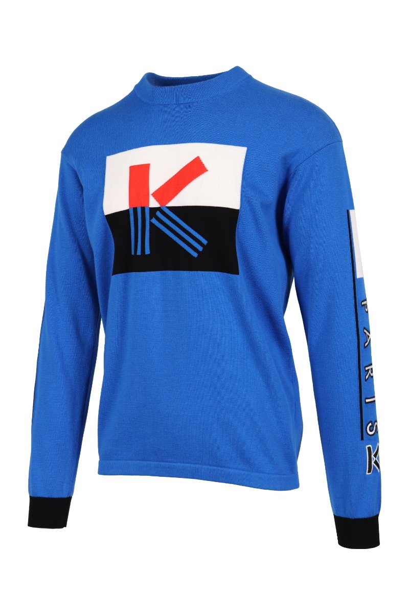 K Colourblock Sweater Kenzo Comfy Long Sleeve Casual Sweater