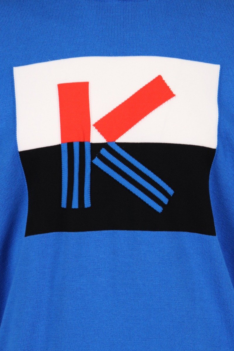 K Colourblock Sweater Kenzo Comfy Long Sleeve Casual Sweater