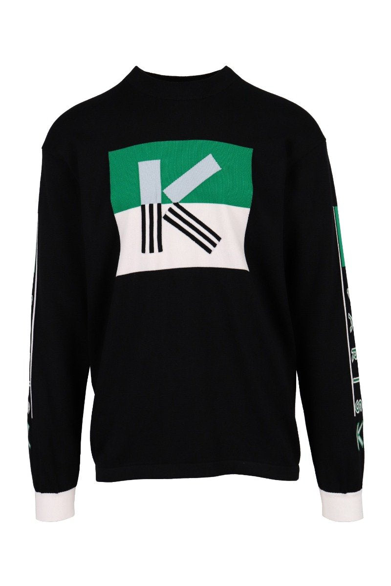 K Colourblock Sweater Kenzo Comfy Long Sleeve Casual Sweater
