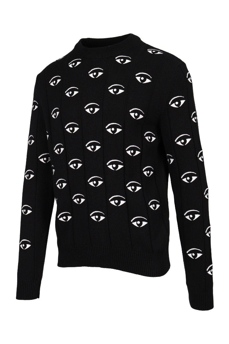 Multi Eye Sweater Men Fashion Kenzo Paris Cotton Long-Sleeve Pattern Casual Comfort