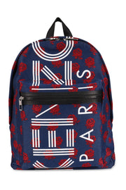Roses Backpack Fashion Kenzo Paris Canvas Shoulder Bag Travel Outing