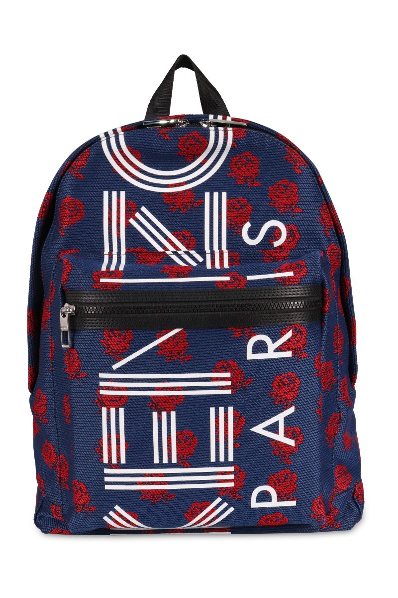 Roses Backpack Fashion Kenzo Paris Canvas Shoulder Bag Travel Outing