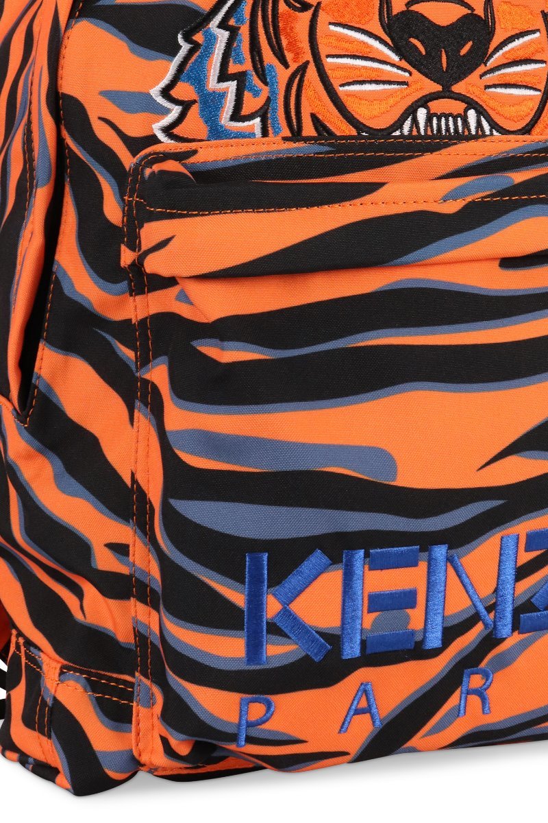 Tiger Stripes Backpack Polyester Kenzo Paris Fashion Accessories Travel Outing Trendy 