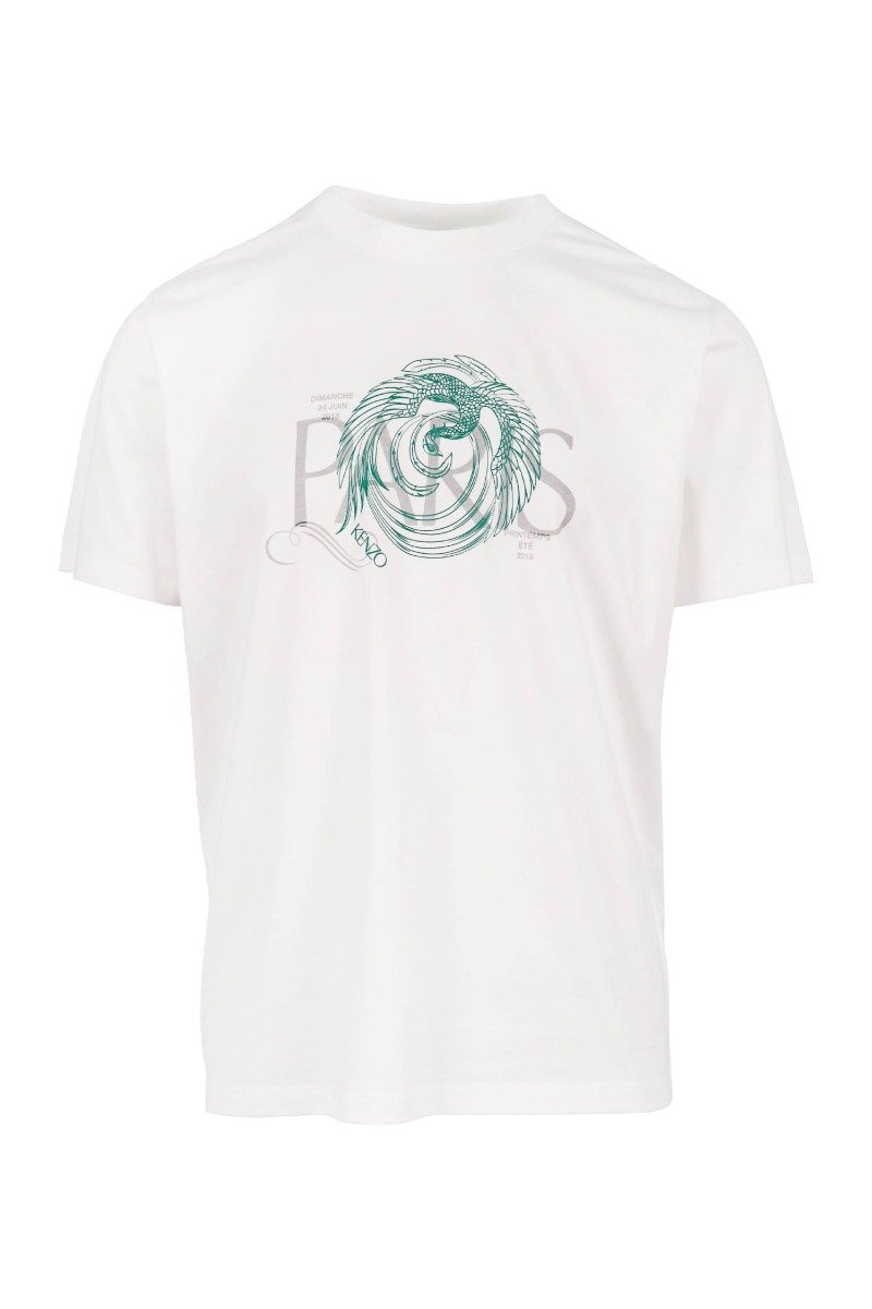 Phoenix T-Shirt Men Fashion Kenzo Paris Short-Sleeve Cotton Casual Tee