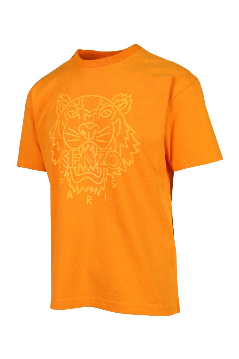 Neon Tiger T-Shirt Men Fashion Kenzo Paris Cotton Short Sleeve Casual Tee