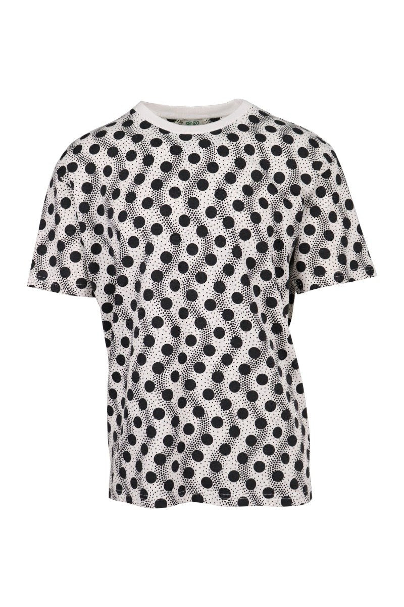 Wave Polka T-Shirt Cotton Kenzo Paris Short Sleeves Casual Stylish Trendy