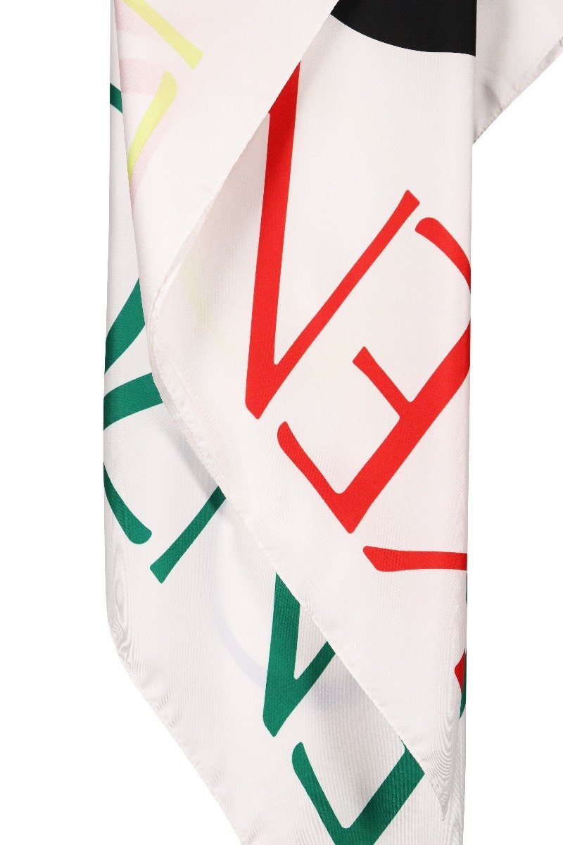 Kenzo Square Logo Scarf Women Fashion Accessories Silk Stylish