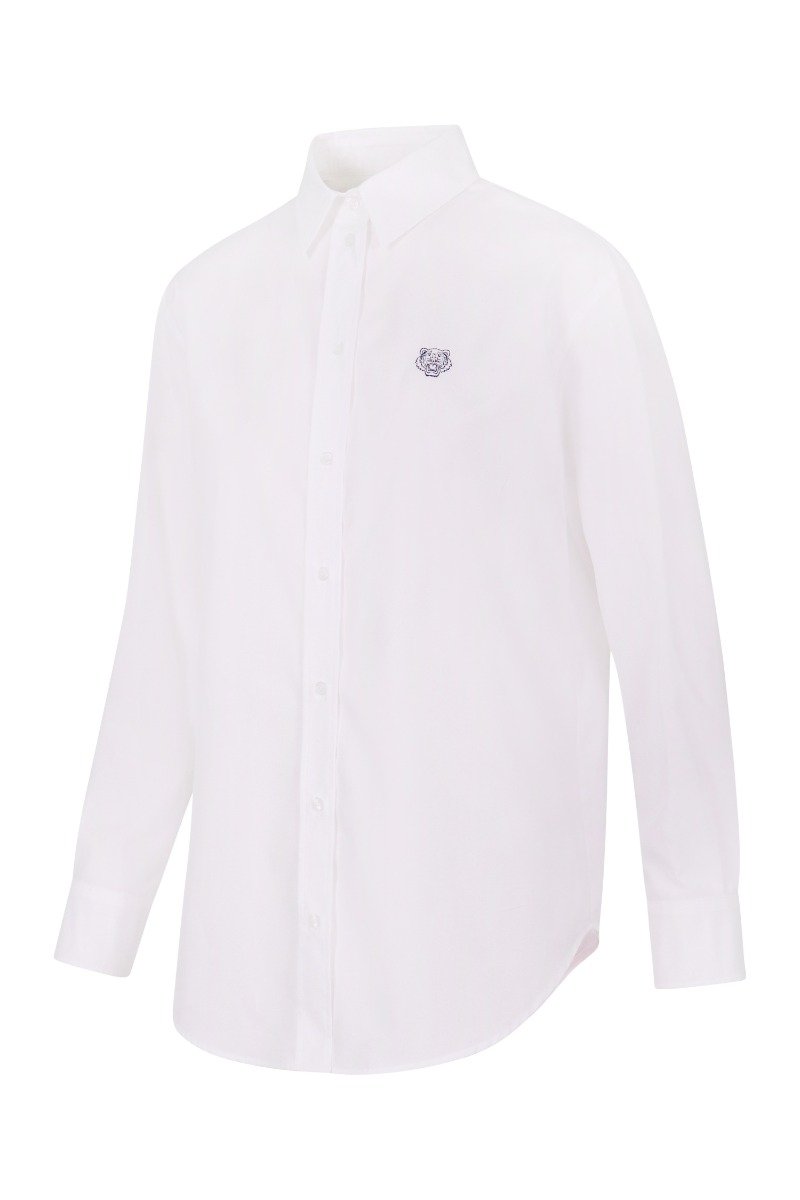 Tiger Shirt Men Fashion Kenzo Paris Cotton Long Sleeve Semi Formal Casual
