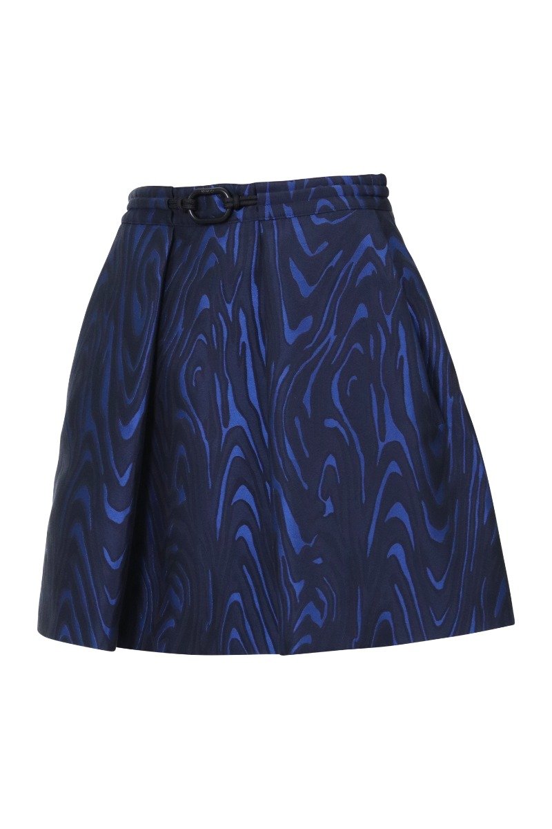 Moire Tiger Jacquard Skirt Women Fashion Kenzo Paris Polyester-Blend Pleated Short Dark