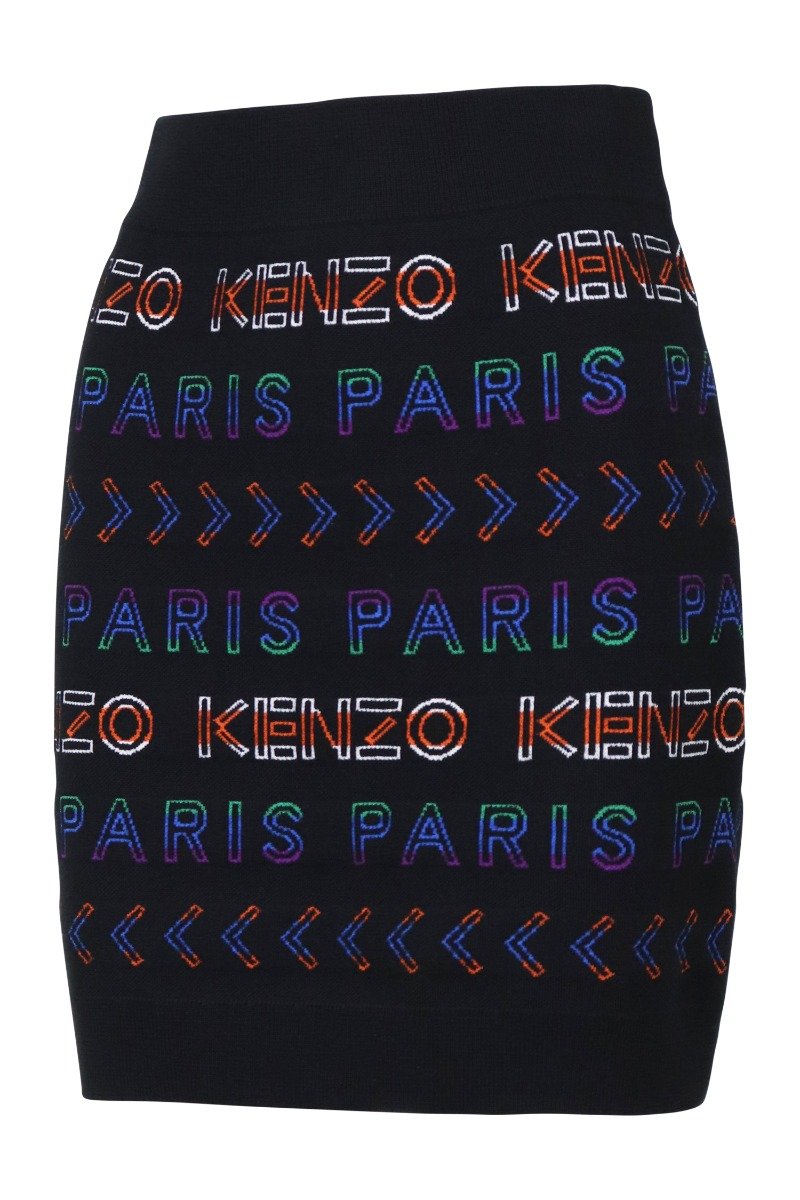 Kenzo Paris Knit Mini Skirt Women Fashion Wool-Blend Trendy Casual