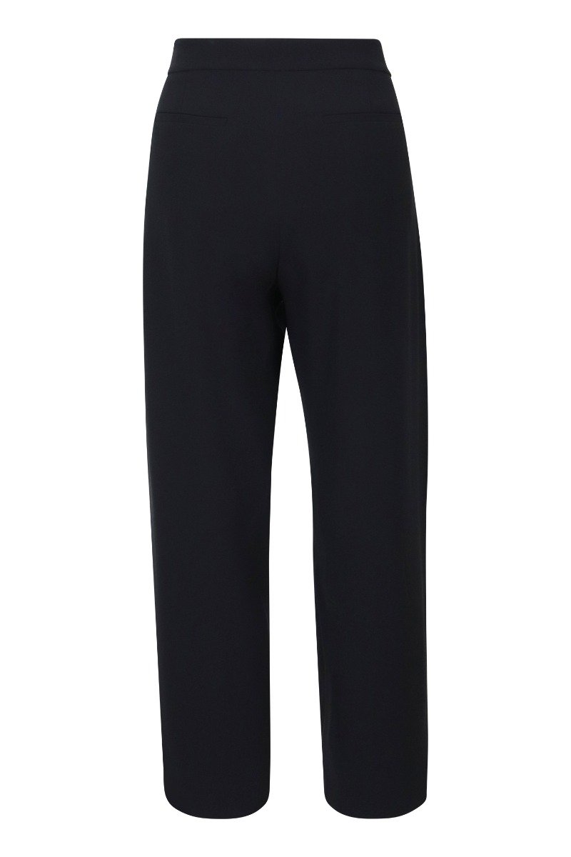 Colourblock Crepe Pant Long Pants Fashion Basic Bottoms