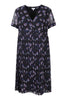 Passion Flower Dress Women Fashion Kenzo Paris Polyester Short-Sleeve Pleated Onepiece