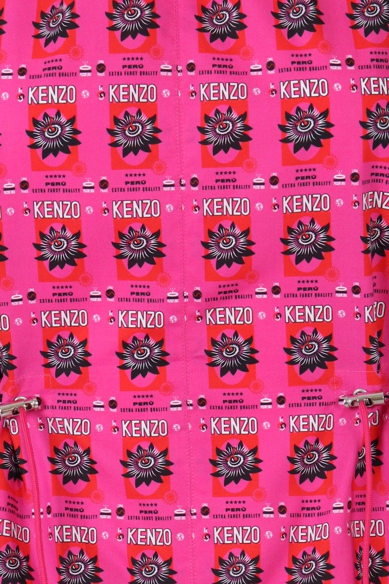 Passion Flower Rice Bag Dress Women Fashion Kenzo Paris Cotton Sleeveless Pattern Stylish Designer Pleated