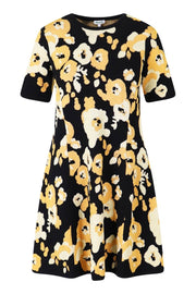 Peonie Knit Dress Women Fashion Kenzo Paris Viscose-Blend Fit and Flare Short Sleeve Onepiece