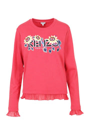 Kenzo Paris Sweatshirt Women Fashion Long-Sleeve Cotton Casual Bright Frills